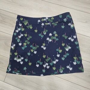 Izod Golf Skort Navy Blue Palm Trees Pink Green Athletic Women's Sz 10